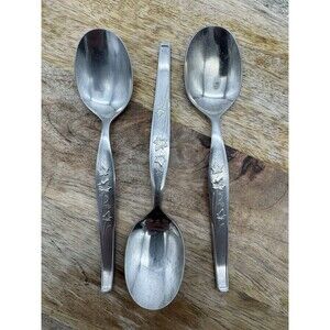 VTG Noritake Wild Ivy Stainless TeaSpoon 6in Flatware Japan 18/8 NTK Set Of 3